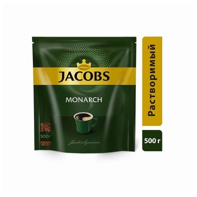 Кофе Jacobs Monarch раств.субл. 500г пакет