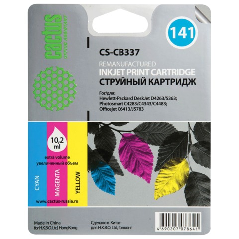 Картридж струйный HP (CB337HE) C4283/C4383/Officejet J5783/D4263, цветной, 10,2 мл, Cactus совместимый, CS-CB337