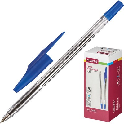 Ручка шариковая Attache Slim синяя,0,5мм