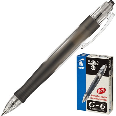 Ручка гелевая PILOT BL-G6-5 авт.резин.манжет. черная 0,3мм Япония