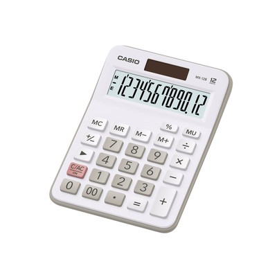 Калькулятор настольный CASIO MX-12B-WE 12 разр, цвет белый