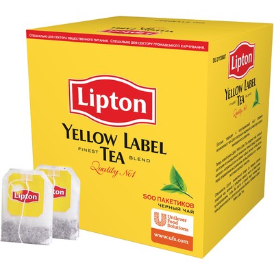 Чай Lipton Yellow Label черный, 500 пакетиков