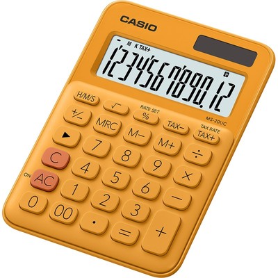 Калькулятор настольный CASIO MS-20UC-RG 12 разрядов, цвет оранжевый