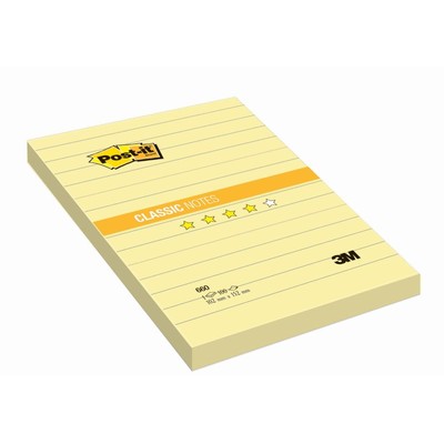 Блок-кубик Post-it 660 102х152 желтая в лин.,100л.