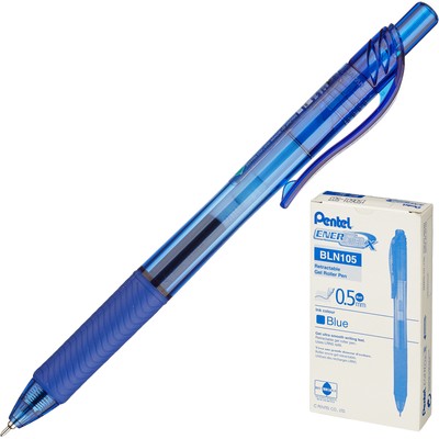 Ручка гелевая BLN105-C EnerGel 0,25мм автомат рез.манж син.
