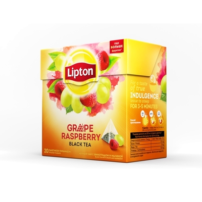 Чай Lipton Grape Raspberry черный пирамидки 20пак/уп