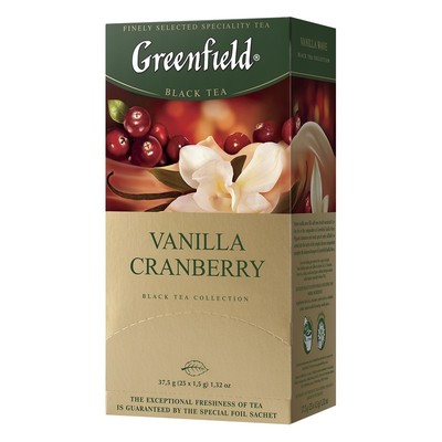 Чай Greenfield Vanilla Cranberry черный фольгир. 25пак/уп 1118-10