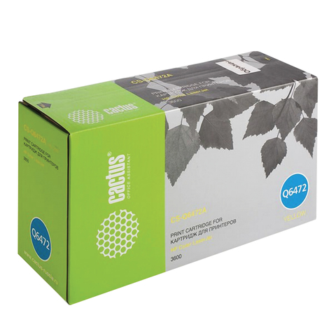 Картридж лазерный HP (Q6472A ) ColorLaserJet 3600/3600N/3600DN, желтый, ресурс 4000 стр., Cactus, совместимый, CS-Q6472AR