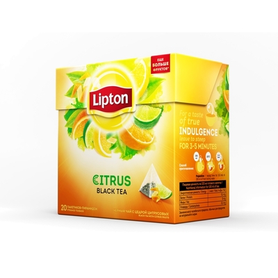 Чай Lipton Citrus черный пирамидки 20пак/пач