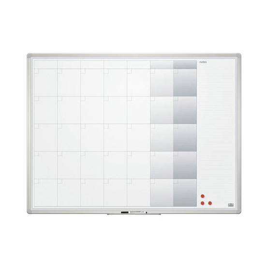 Белая настенная магнитно-маркерная доска 2х3, 120х90 см, планинг на месяц
