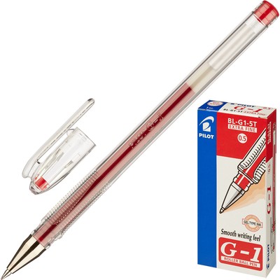Ручка гелевая PILOT BL-G1-5T красная 0,3мм Япония