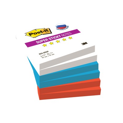 Блок-кубик Post-it Super Sticky 654-6SSR ?Триколор?, 76х76 мм, 6 бл.х90