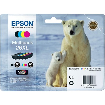 Картридж струйный Epson C13T26364010 CMYK пов.емк. для XP600/700 (4шт)