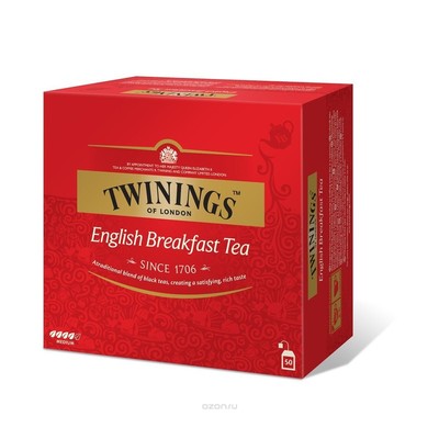 Чай Twinings English Breakfast Tea черн.50 пак/уп