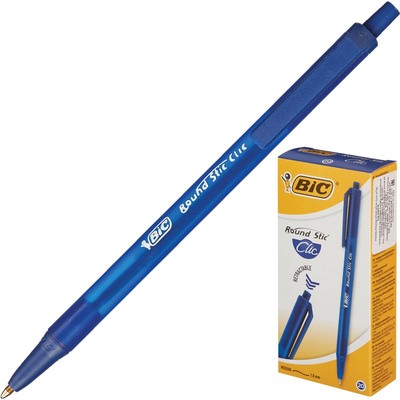 Ручка шариковая Bic Раунд Стик Клик автоматич, 0,4 мм, синяя