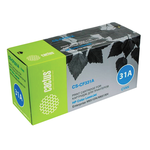 Картридж лазерный HP (CF331A) LaserJet Pro M651n/M651dn/M651xh, голубой, ресурс 15000 стр., Cactus, совместимый, CS-CF331AR