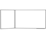 Белая настенная магнитно-маркерная доска, 255х120 см, двухэлементная, створка сл ...