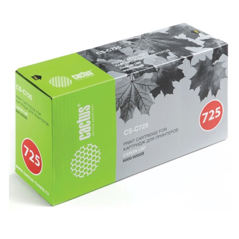 Картридж лазерный Canon (725) LBP6000, ресурс 1600 стр., Cactus совместимый, CS-C725S