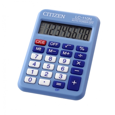 Калькулятор CITIZEN карман. LC-110NBL 8 разряд, цв.синий