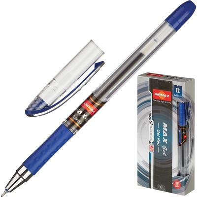 Ручка гелевая Unimax Max Gel 0,5мм, син, неавтом