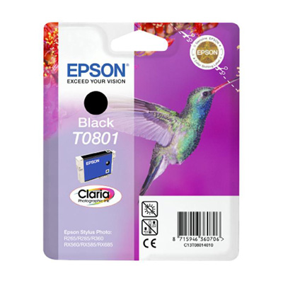 Картридж струйный Epson T0801 C13T08014011/21 чер. для St Photo P50/PX660