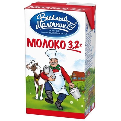 Молоко Весёлый молочник 3,2% 950 г