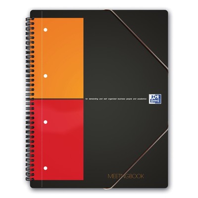 Бизнес-тетрадь OXFORD MEETINGBOOK A4+ 80л кл. папка 3кл, сп, пл.обл.100100362