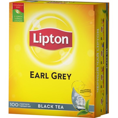 Чай Lipton Earl Grey черный байховый в пакетиках,100пак/уп