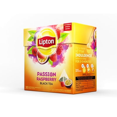 Чай Lipton Passion Raspberry черный пирамидки 20пак/пач