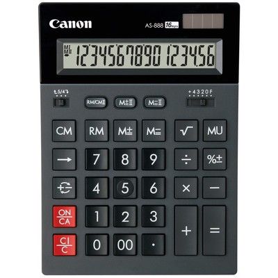 Калькулятор настольный CANON бухг. AS-888 16 разряд. Dual Power