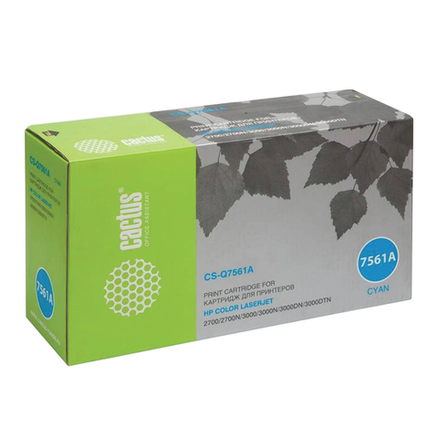 Картридж лазерный HP (Q7561A) ColorLaserJet 2700/3000, голубой, ресурс 3500 стр., Cactus, совместимый, CS-Q7561AR