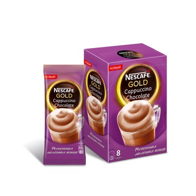 Кофе Nescafe Gold Capuccino Chocolate раств. порционный 8шт/уп.