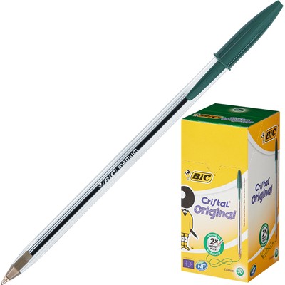 Ручка шариковая BIC Cristal зеленый 0,4мм Франция