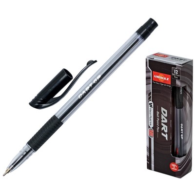 Ручка шариковая Unimax Dart GP 0,7мм, черн., масл, треуг. неавтом.