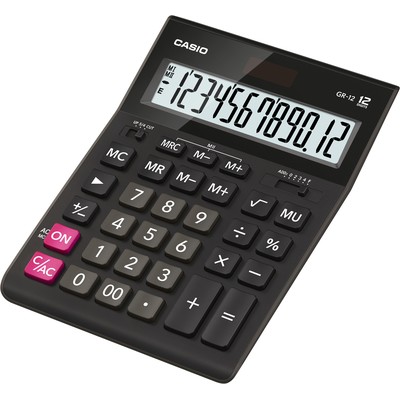 Калькулятор настольный Casio бухг. GR-12 12 разряд. DP черный