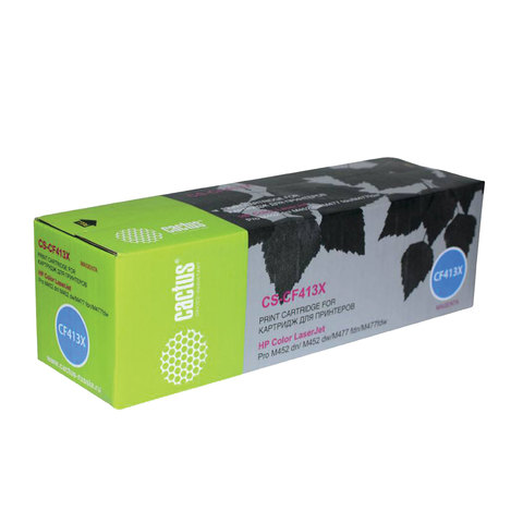 Картридж лазерный HP (CF413X) LaserJet Pro M477fdn/fdw/M452dn/nw, пурпурный, ресурс 5000 стр., Cactus совместимый, CS-CF413X