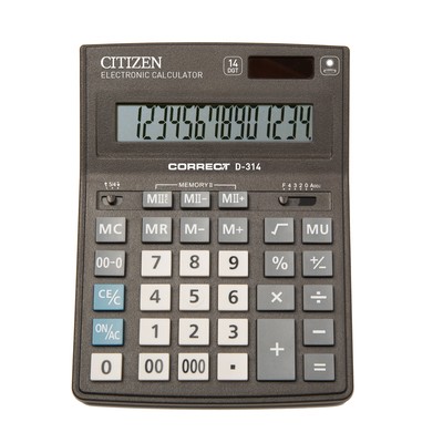 Калькулятор настольный CITIZEN Correct D-314/CDB1401BK, 14 разр, черн.