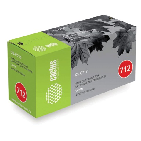 Картридж лазерный Canon (712) LBP-3010/3100, ресурс 1500 стр. Cactus совместимый, CS-C712S
